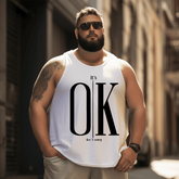 IS OK Tank Top Sleeveless Tee, Oversized T-Shirt for Big and Tall