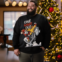 Christmas Motorcycle Tree Men's Plus Size Sweatshirt