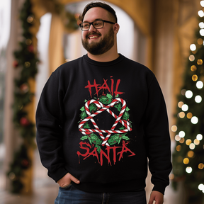 Hail Santa Christmas Men's Plus Size Sweatshirt