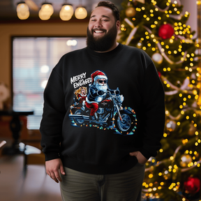 Merry Christmas Motorcycle Men's Plus Size Sweatshirt