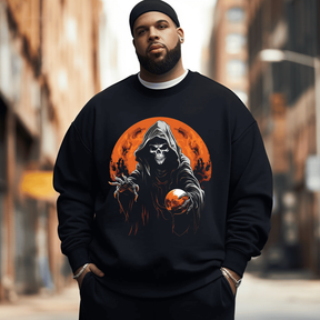 Bright Grim Reaper Halloween Men's Plus Size Sweatshirt