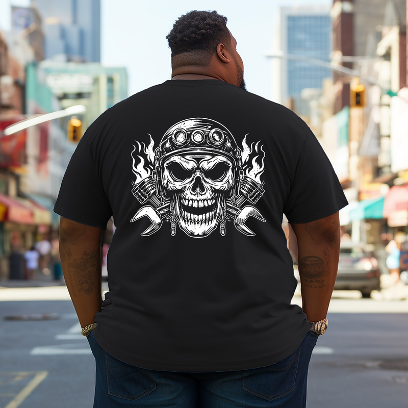 Men's Motor Skull Plus Size T-Shirt