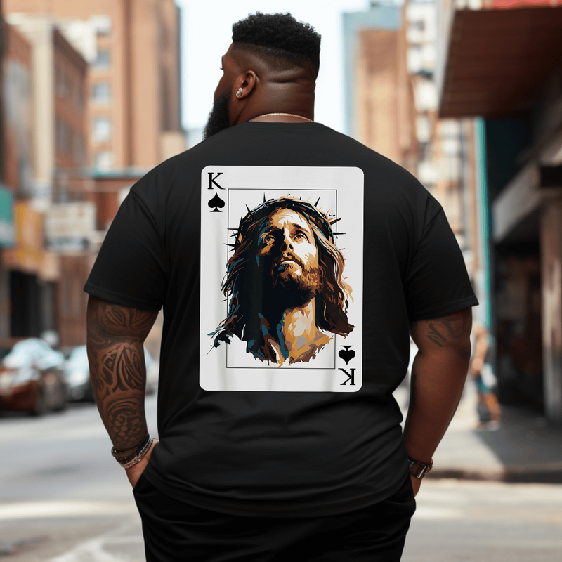 Jesus King Card Christian for Men Plus Size Men T-Shirt