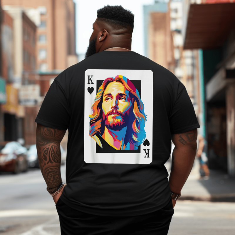 Jesus King Card Christian for Men Plus Size Men T-Shirt