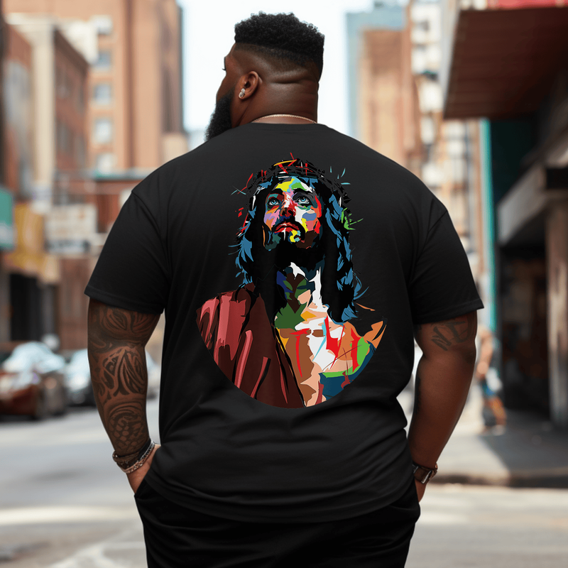 Vintage God King Jesus Christ Sweet Face T-Shirt Plus Size Men T-Shirt