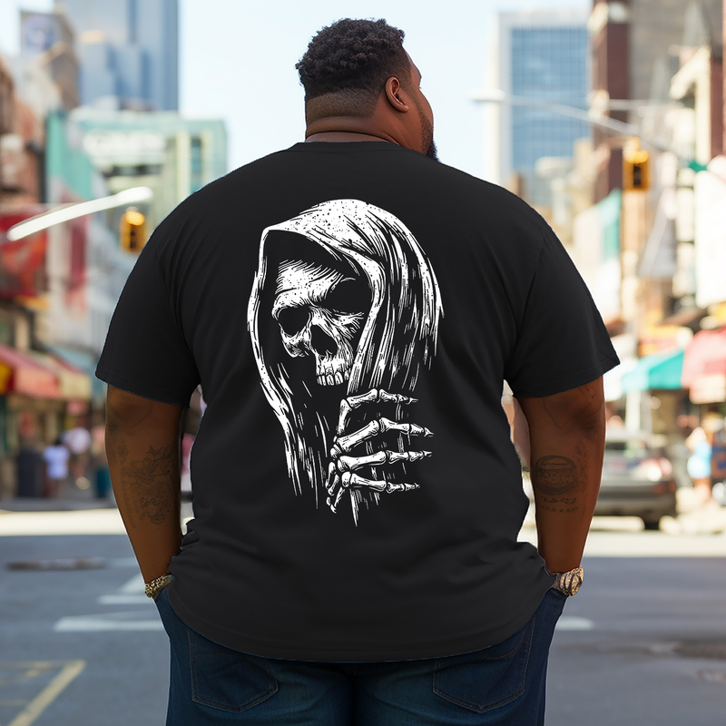 Men's Peeking Grim Reaper Plus Size T-Shirt