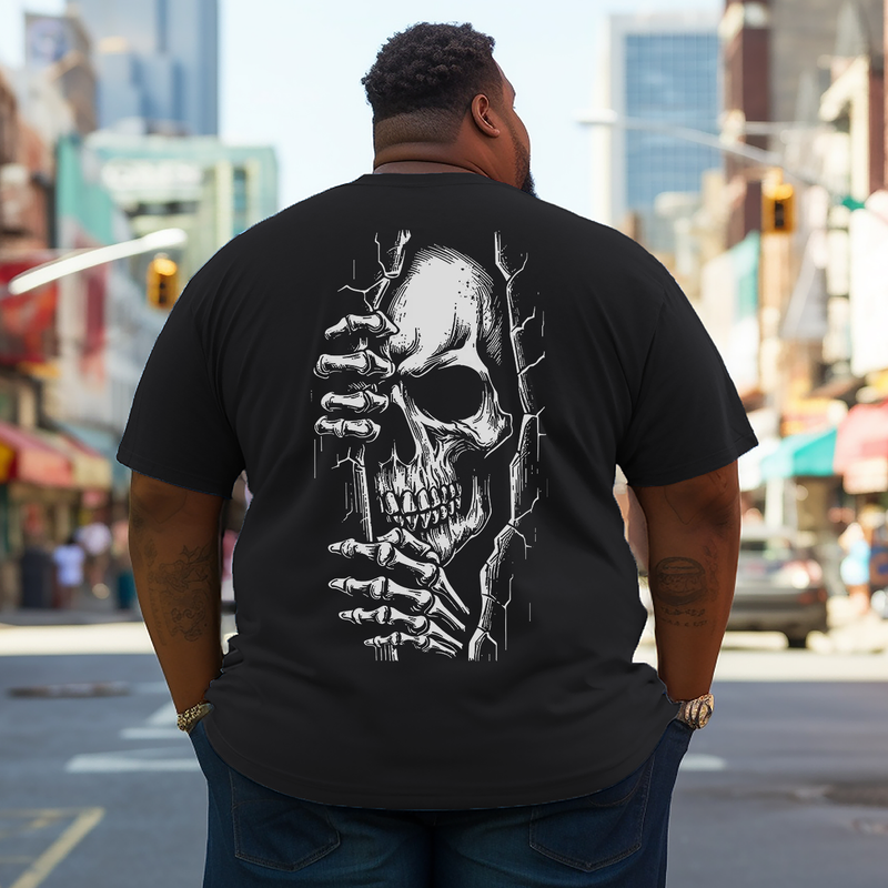 Men's Peeking Skull Plus Size T-Shirt