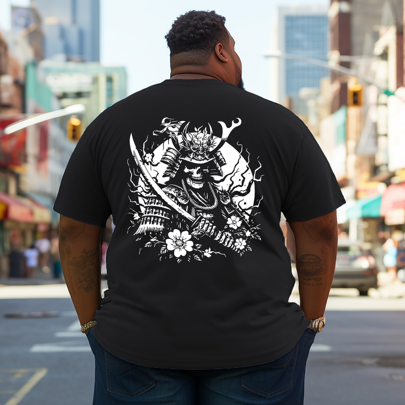 Men's Samurai Sakura Warrior Plus Size T-Shirt