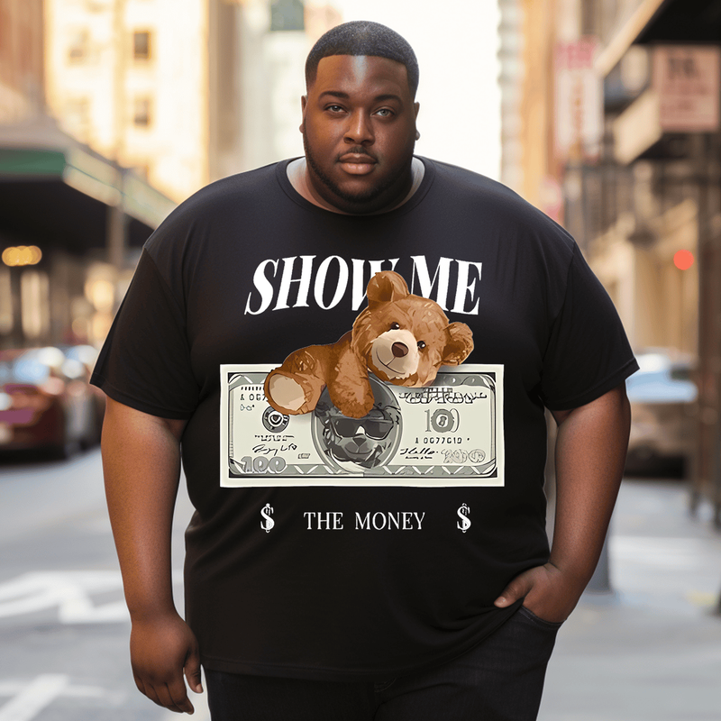 Show Me The Money Men T Shirt, Oversize T-shirt for Big & Tall 1XL-9XL