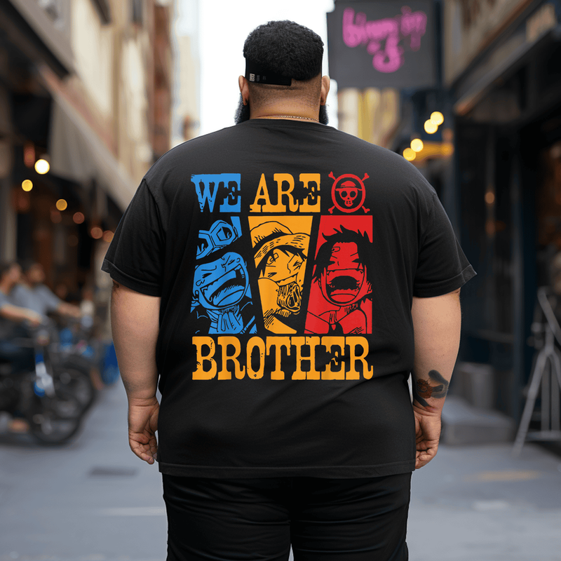 We Are Brother Ace-Sabo-Luffy Men Graphic T-Shirt, Oversized T-Shirt for Big and Tall
