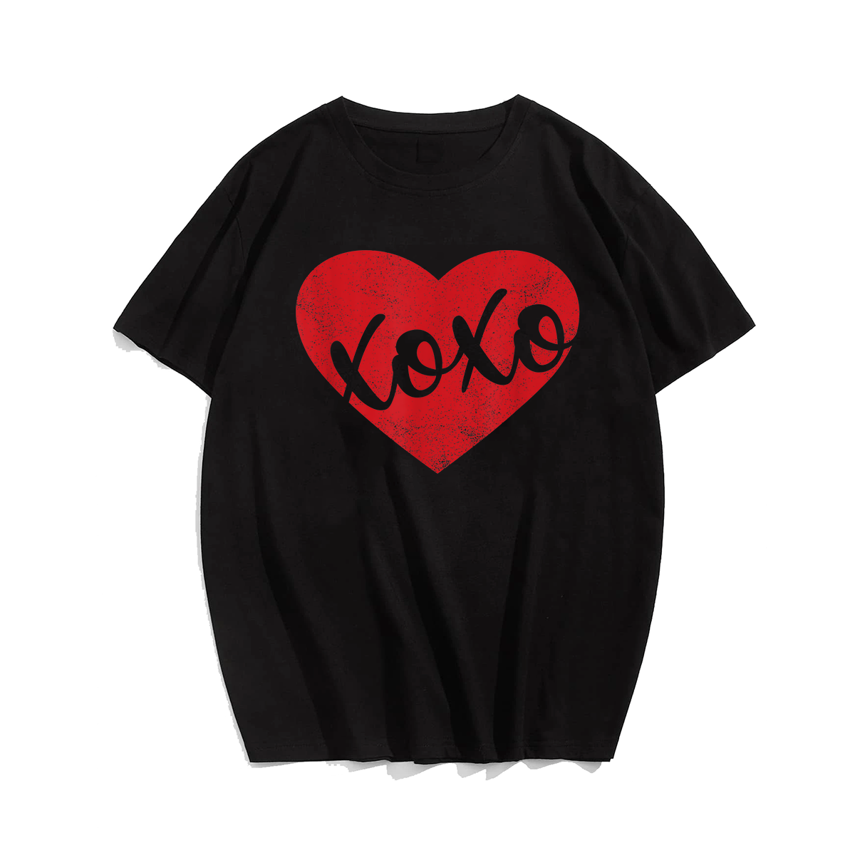 XOXO Love Valentines Day Heart T-Shirt, Men Plus Size Oversize T-shirt for Big & Tall Man
