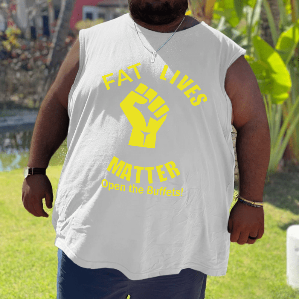 Fat Lives Matter 100% Cotton Plus Size Sleeveless T-Shirt Vest