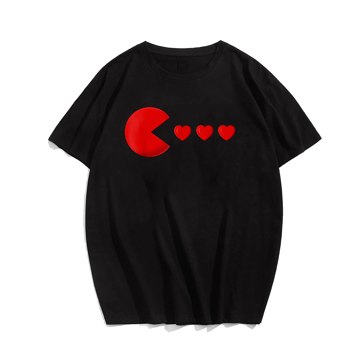 Hearts Valentine Valentines Day T-Shirt, Men Plus Size Oversize T-shirt for Big & Tall Man