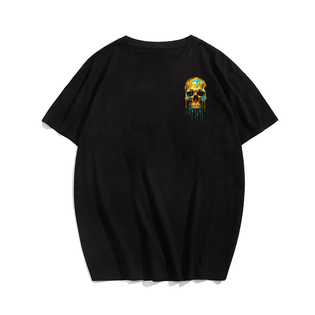 Golden Skull Legend Skull Plus Size Men T-Shirt for Big & Tall