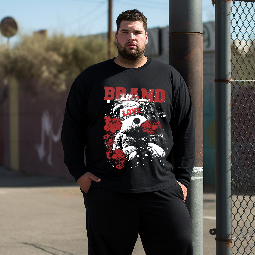 bear and flowers Plus Size Long Sleeve T-Shirt