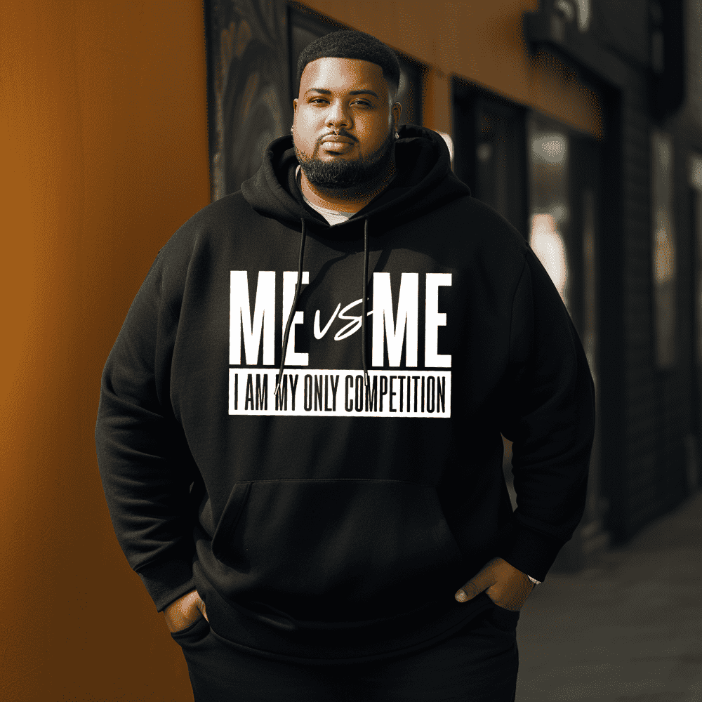 Me Vs Me  Men's Plus Size Hoodie