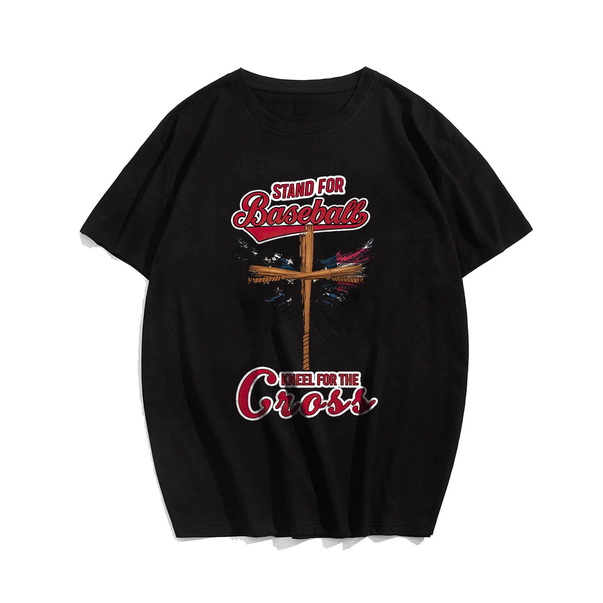 Stand For Baseball Kneel For The Cross Small Wings Men's T-Shirts