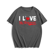 I Love My Girlfriend Gf I Heart My Girlfriend GF T-Shirt Valentines Day T-Shirt, Men Plus Size Oversize T-shirt for Big & Tall Man