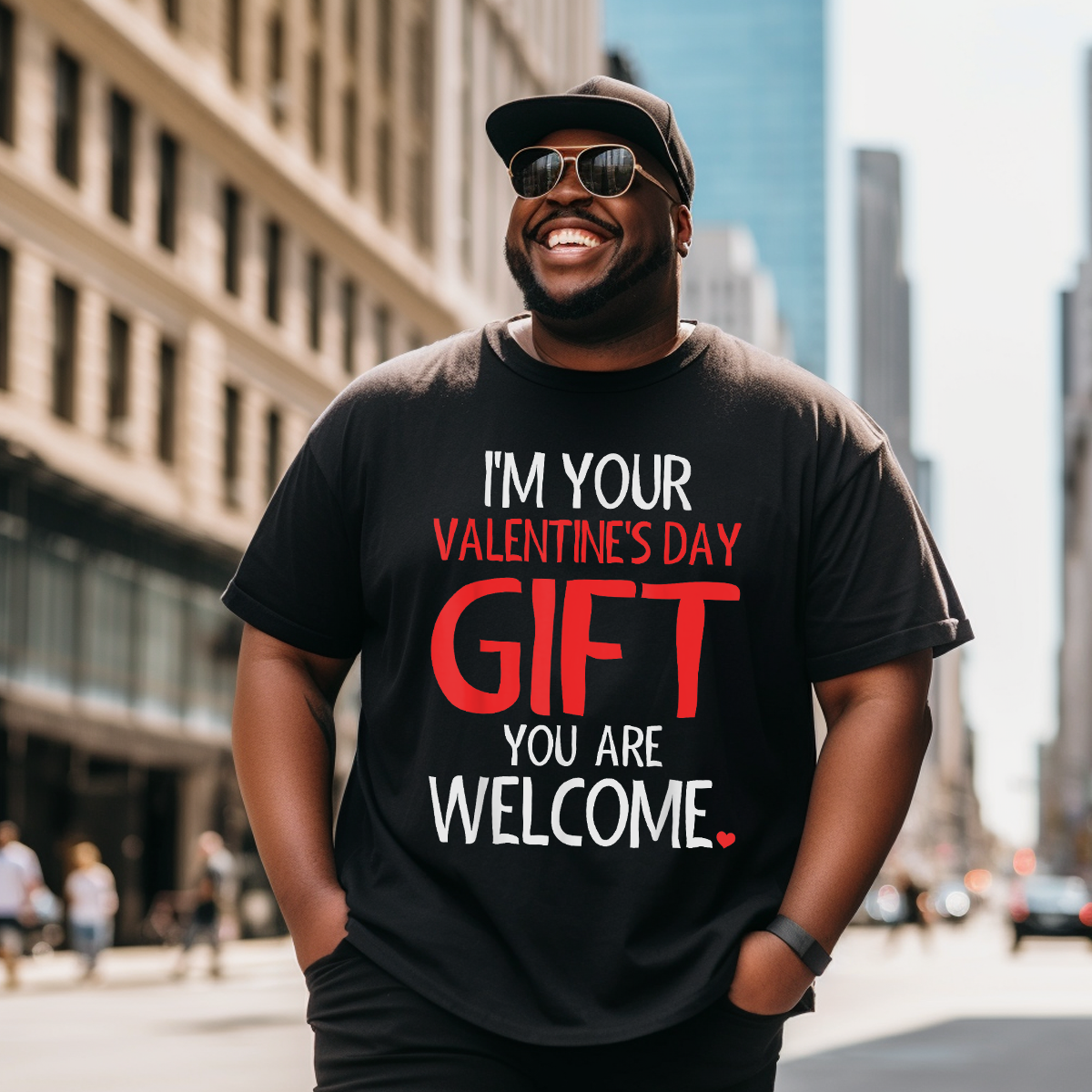 Im Your Valentine Valentines Day Funny V-day Pajama T-Shirt, Men Plus Size Oversize T-shirt for Big & Tall Man