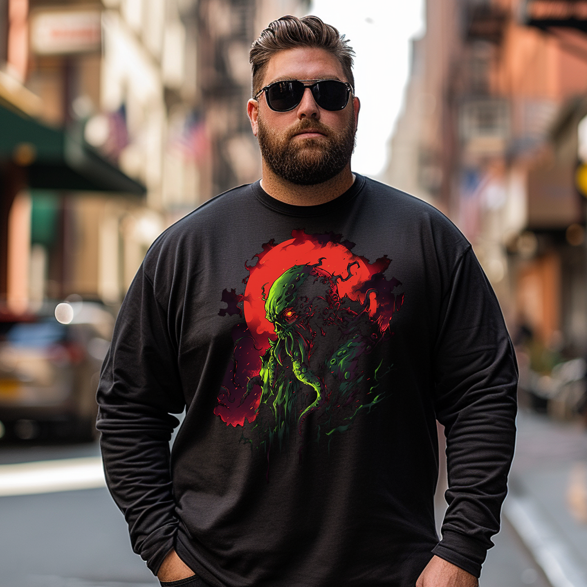 Cthulhu Mistery Monster Plus Size Long Sleeve T-Shirt