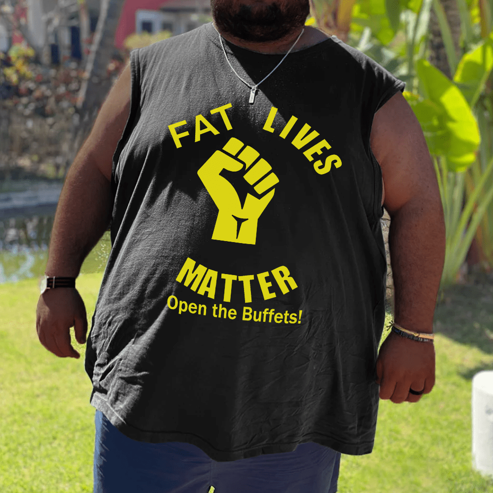 Fat Lives Matter 100% Cotton Plus Size Sleeveless T-Shirt Vest