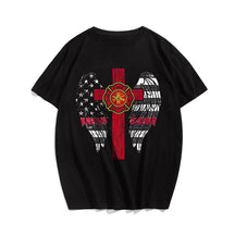 Firefighter Cross With Angel Wings Men's T-Shirts