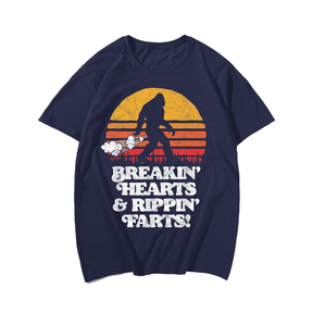 Funny Bigfoot Sun T-Shirt, Plus Size Oversize T-shirt for Big & Tall Man