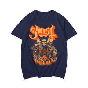 Great Pumpkin Halloween T-Shirt, Plus Size Oversize T-shirt for Big & Tall Man