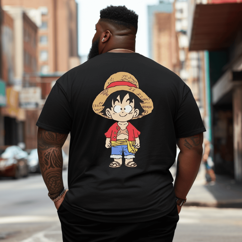 GOKU x Luffy Anime Plus Size Men T-Shirt