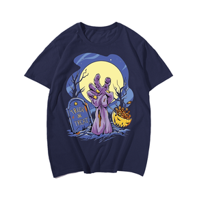 Horror Zombie Halloween Hand Halloween Men T-Shirt, Plus Size Oversize T-shirt for Big & Tall Man