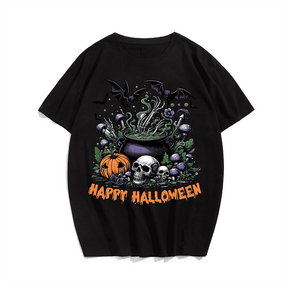 Happy Halloween T-Shirt, Plus Size Oversize T-shirt for Big & Tall Man