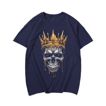 Skull King Skeleton King Men T Shirt, Plus Size Oversize T-shirt for Big & Tall Man