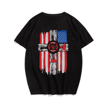 American Flag Men T-Shirt, Plus Size Oversize T-shirt for Big & Tall Man