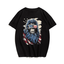 Bigfoot Flag Patriotic for Men T-Shirt, Plus Size Oversize T-shirt for Big & Tall Man