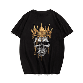 Skull King Skeleton King Men T Shirt, Plus Size Oversize T-shirt for Big & Tall Man