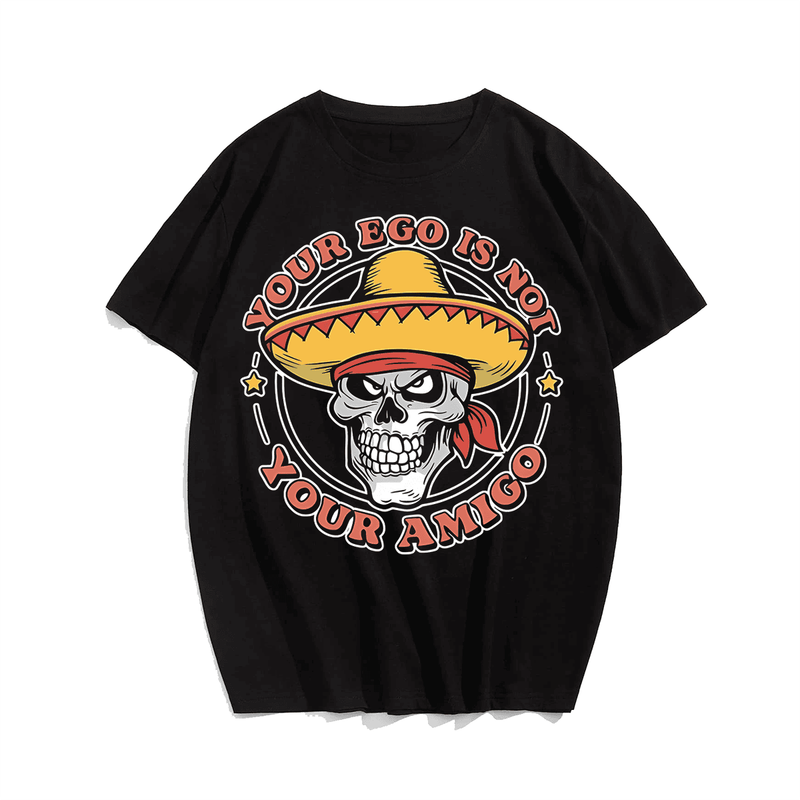 Skull Creative Men T-shirt, Plus Size Oversize T-shirt for Big & Tall Man