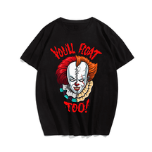 Clown Halloween T-Shirt, Plus Size Oversize T-shirt for Big & Tall Man