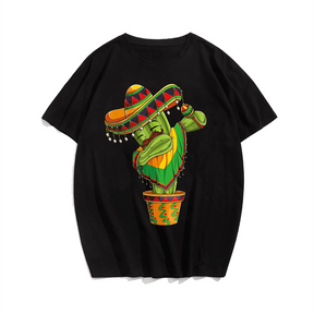 Dabbing Cactus Mexican poncho Men T-Shirt, Plus Size T-shirt for Big & Tall Man