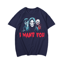 I Want You Halloween T-Shirt, Plus Size Oversize T-shirt for Big & Tall Man