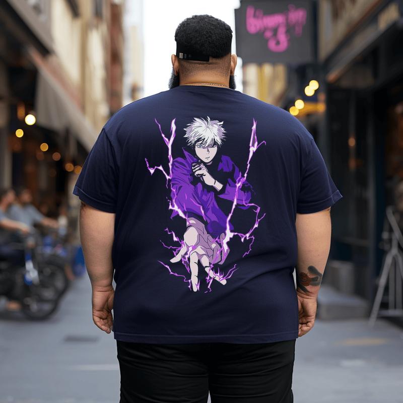 Anime Plus Size T-Shirt for Men, Oversized T-Shirt for Big and Tall Man