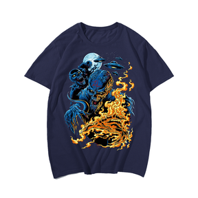 Skulls and Skeletons Halloween T-Shirt, Plus Size Oversize T-shirt for Big & Tall Man