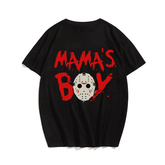 Horror Mama's Boy Halloween T-Shirt, Plus Size Oversize T-shirt for Big & Tall Man