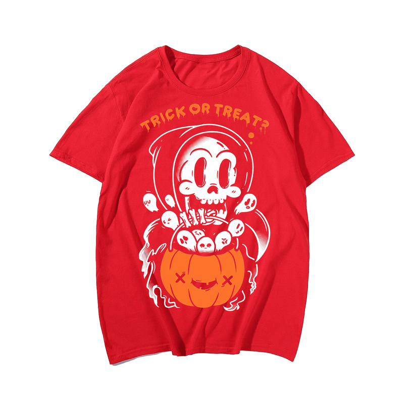 Horror Deaths Trick Or Treat Halloween T-Shirt, Plus Size Oversize T-shirt for Big & Tall Man