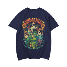 Summerween Halloween T-Shirt, Plus Size Oversize T-shirt for Big & Tall Man