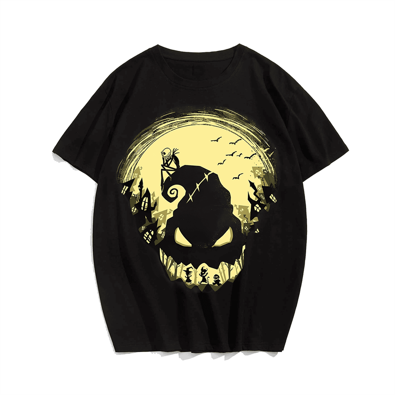 Nightmare Halloween T-Shirt, Plus Size Oversize T-shirt for Big & Tall Man