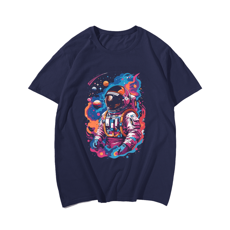 Space Man T-Shirt, Plus Size Oversize T-shirt for Big & Tall Man