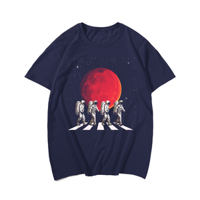 Walking Astronauts T-Shirt, Plus Size Oversize T-shirt for Big & Tall Man