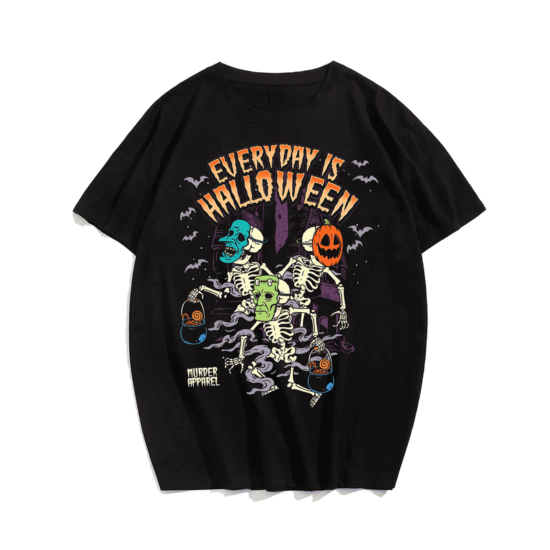 Every Day Is Halloween T-Shirt, Plus Size Oversize T-shirt for Big & Tall Man