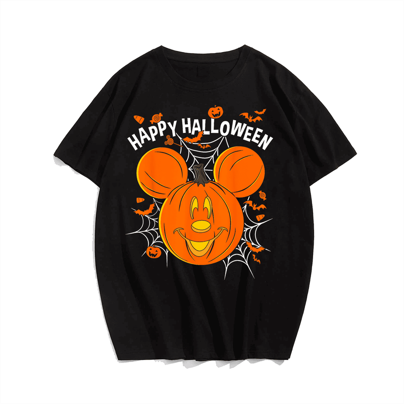 Pumpkin Happy Halloween T-Shirt, Plus Size Oversize T-shirt for Big & Tall Man