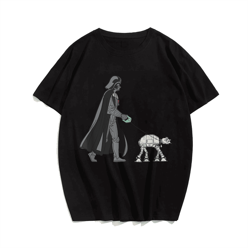 Funny Dog Walker Men T-Shirt, Plus Size Oversize T-shirt for Big & Tall Man